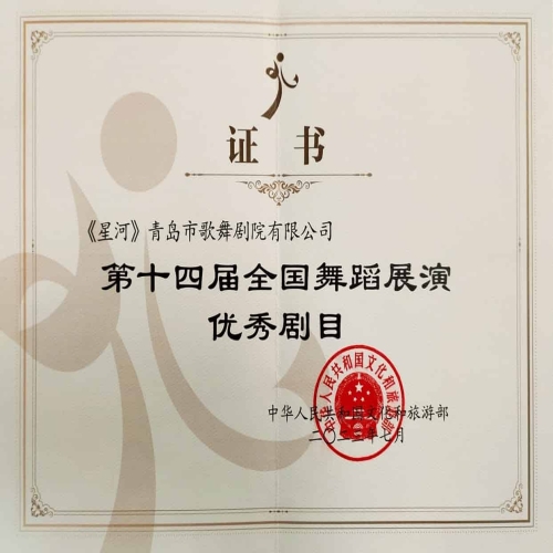2023年7月當代舞劇《星河》獲第十四屆全國舞蹈展演優秀劇目